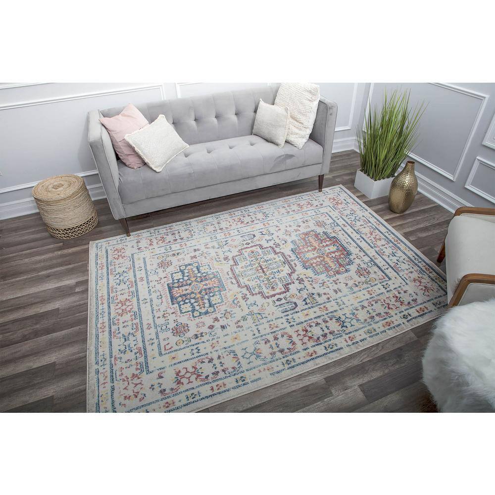 Fedex Rugs Rugs America Gabriel Flaxen Sundara Red 5 ft. x 7 ft. Area Rug RA29413 ...