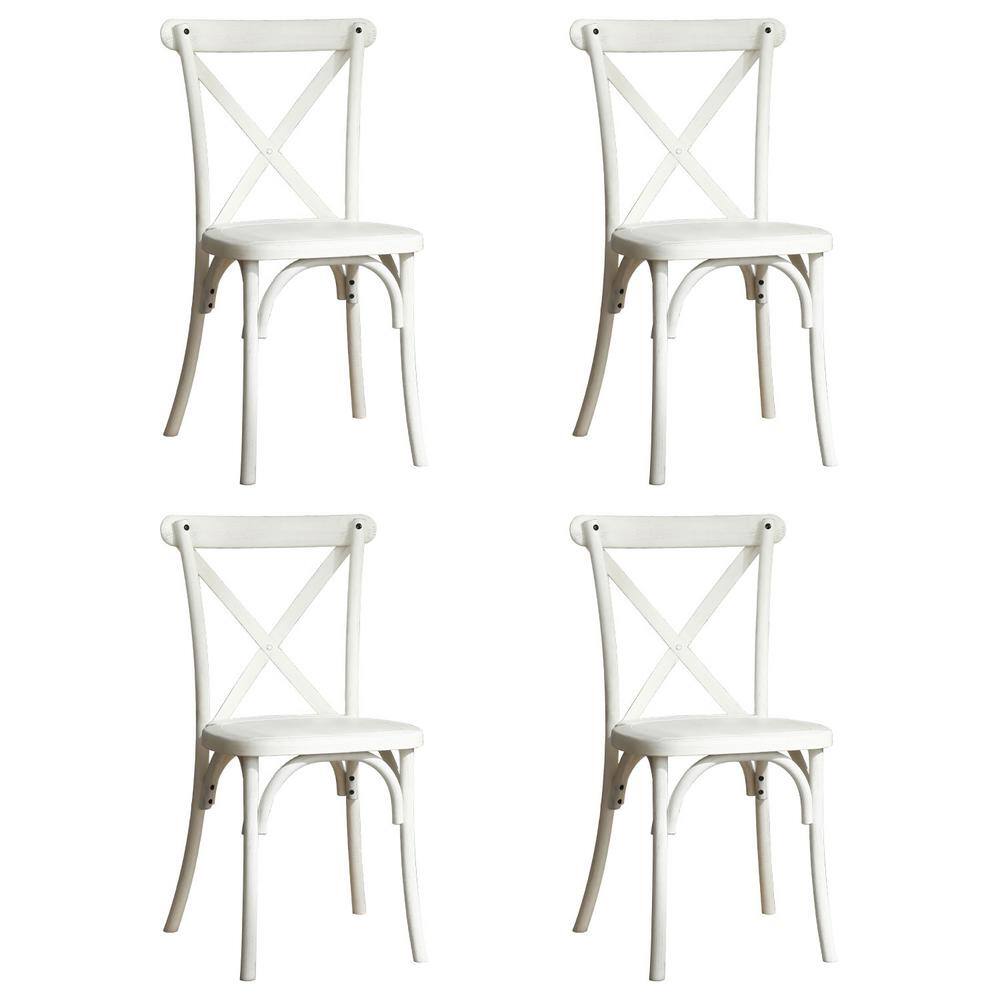 Lime White Outdoor Resin X-Back Chair Dining Chair, Retro Natural Mid Century Chair Modern Farmhouse Chair (4-Pack) price history on PriceWatchPro