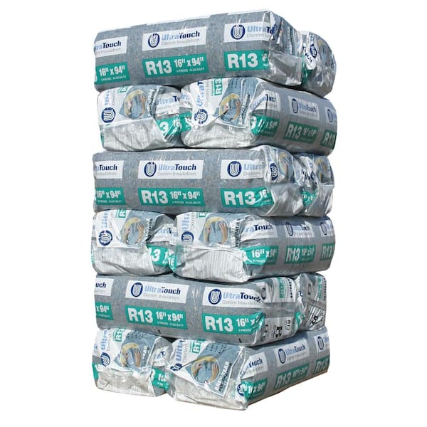 UltraTouch R-13 Denim Insulation Batts 16.25 in. x 94 in. (12-Bags)