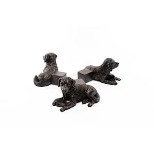 Potty Feet S/3 Antique Bronze Resting Labrador