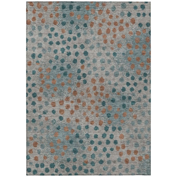 Chantille Machine Washable Indoor/Outdoor Abstract ACN2965 Teal 10 ft. x 14 ft. Area Rug