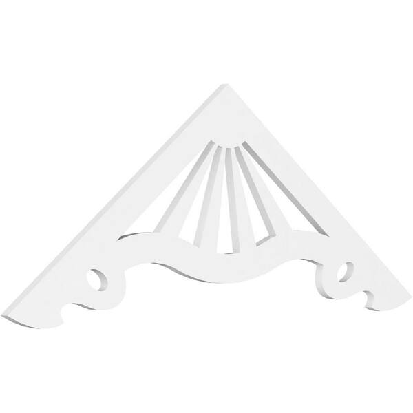 Ekena Millwork Pitch Marshall 1 in. x 60 in. x 25 in. (9/12) Architectural Grade PVC Gable Pediment Moulding