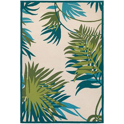 Couristan Covington Jungle Leaves Ivory-Forest Green 8 ft. x 8 ft ...