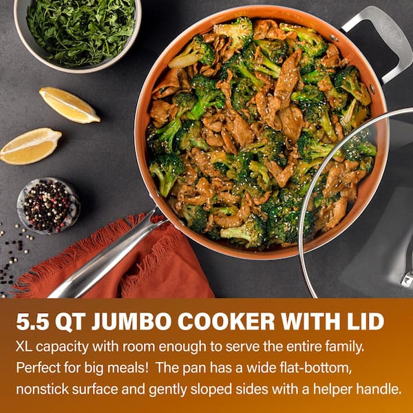 Cooks 5-qt. Jumbo Deep Saute Pan with Helper Handle