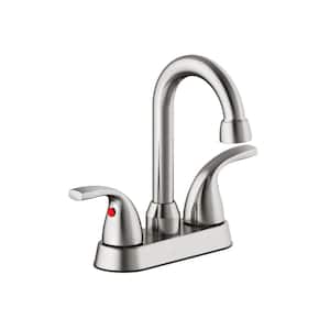 Anchor Point Double-Handle Bar Faucet in Brushed Nickel