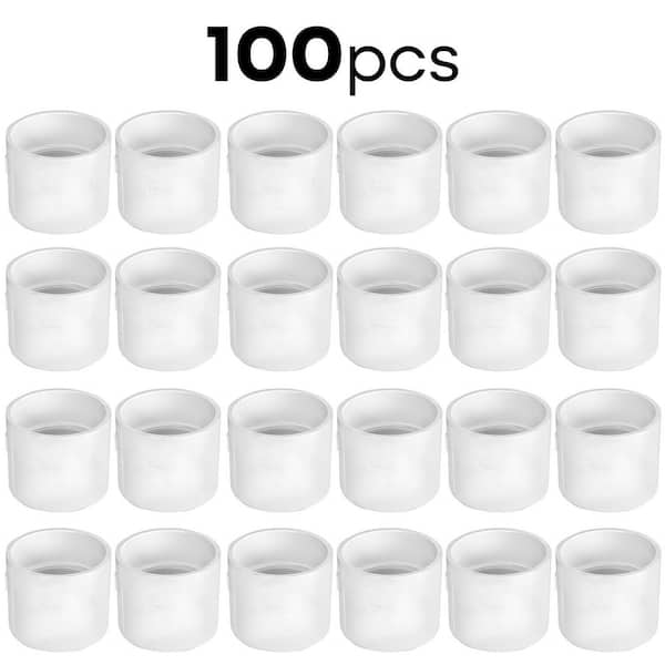 1-1/2 in. White Rigid PVC DWV Coupling, 0.15 ft. Long, Hub x Hub Drain, Waste and Vent Fitting, Schedule 40 (100-Pack)