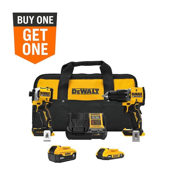 ATOMIC 20V MAX Lithium-Ion Cordless 2-Tool Combo Kit with 5.0 Ah and 2.0 Ah Batteries, Charger and Kit Bag