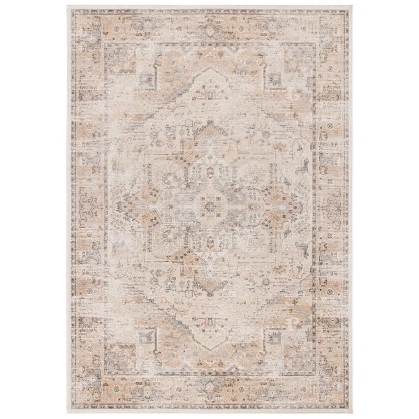 Atlas 3 ft. x 5 ft. Camel/Stone Antique Medallion Area Rug