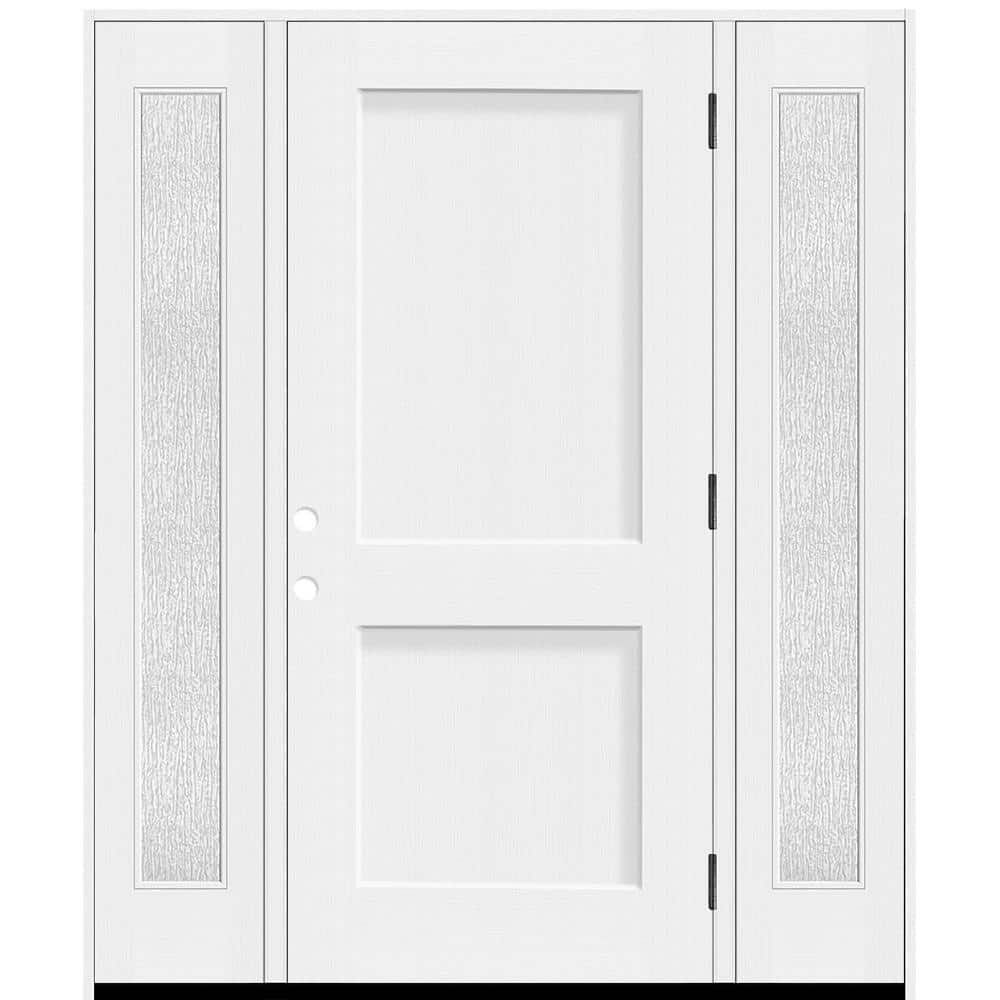 Legacy 64 in. x 80 in. 2P Squaretop Shaker LHOS Unfinished White Fiberglass Prehung Front Door wRain12in.SLs 4-9/16 Jamb price history on PriceWatchPro