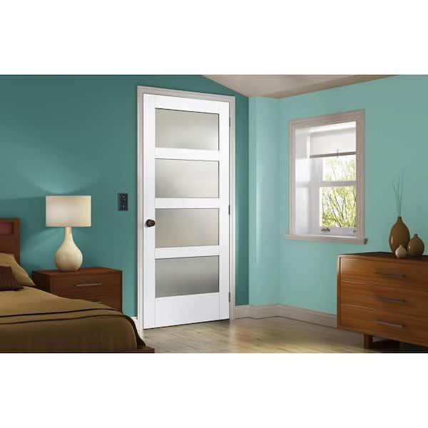 32 in. x 80 in. MODA Primed PMT1044 Solid Core Wood Interior Door Slab w/Translucent Glass 32 in. x 80 in. MODA Primed PMT1044 Solid Core Wood Interior Door Slab w/Translucent Glass