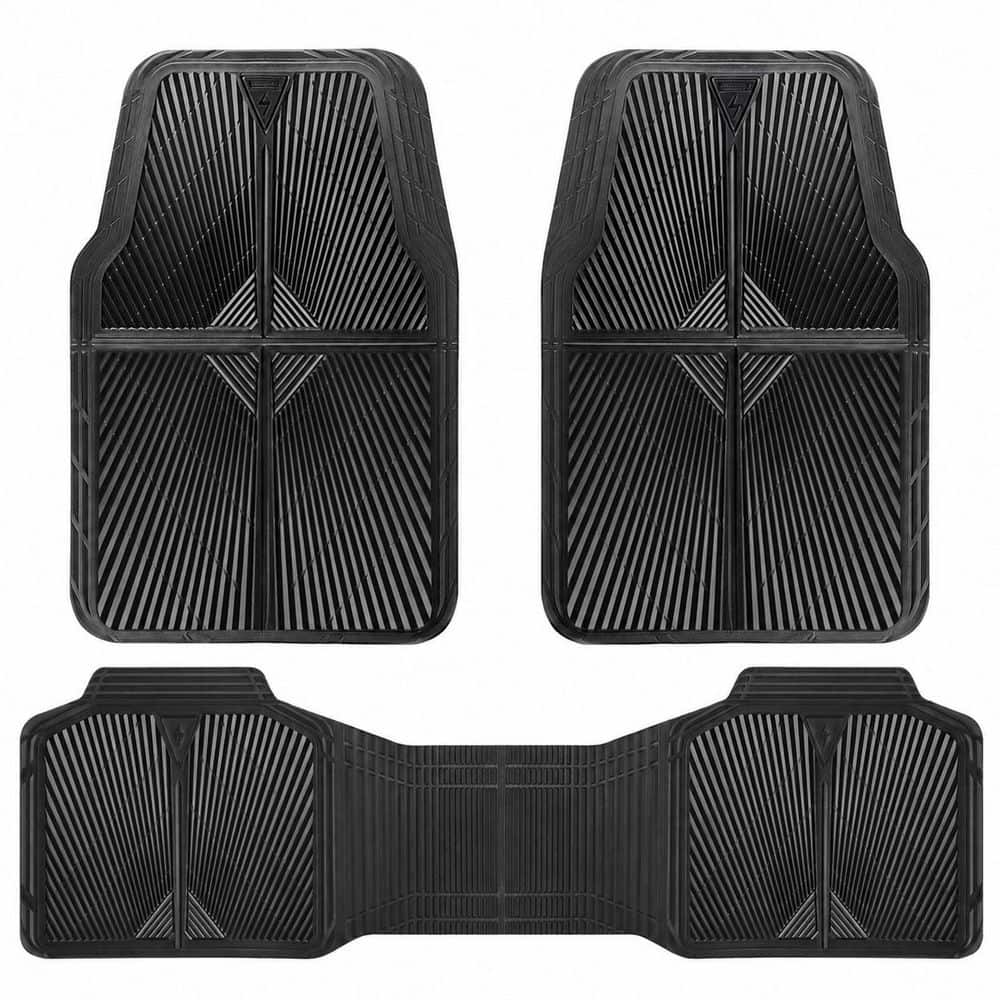 All Weather Heavy Duty Rubber Car Floor Mat Cargo Mat Anti-Slip Waterproof Easy Clean Universal Trim Set 3-Piece price history on PriceWatchPro