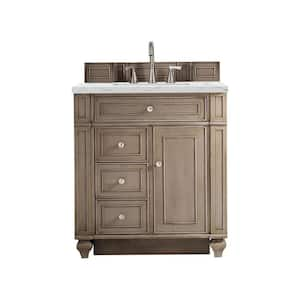 Bristol 30 in. W x 23.5 in. D x 34 in. H Bathroom Vanity in Whitewashed Walnut with Ethereal Noctis Quartz Top