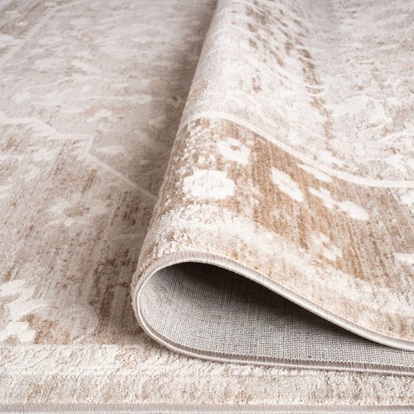 Solara 2 ft. x 3 ft. Beige Medalion Scatter Rug