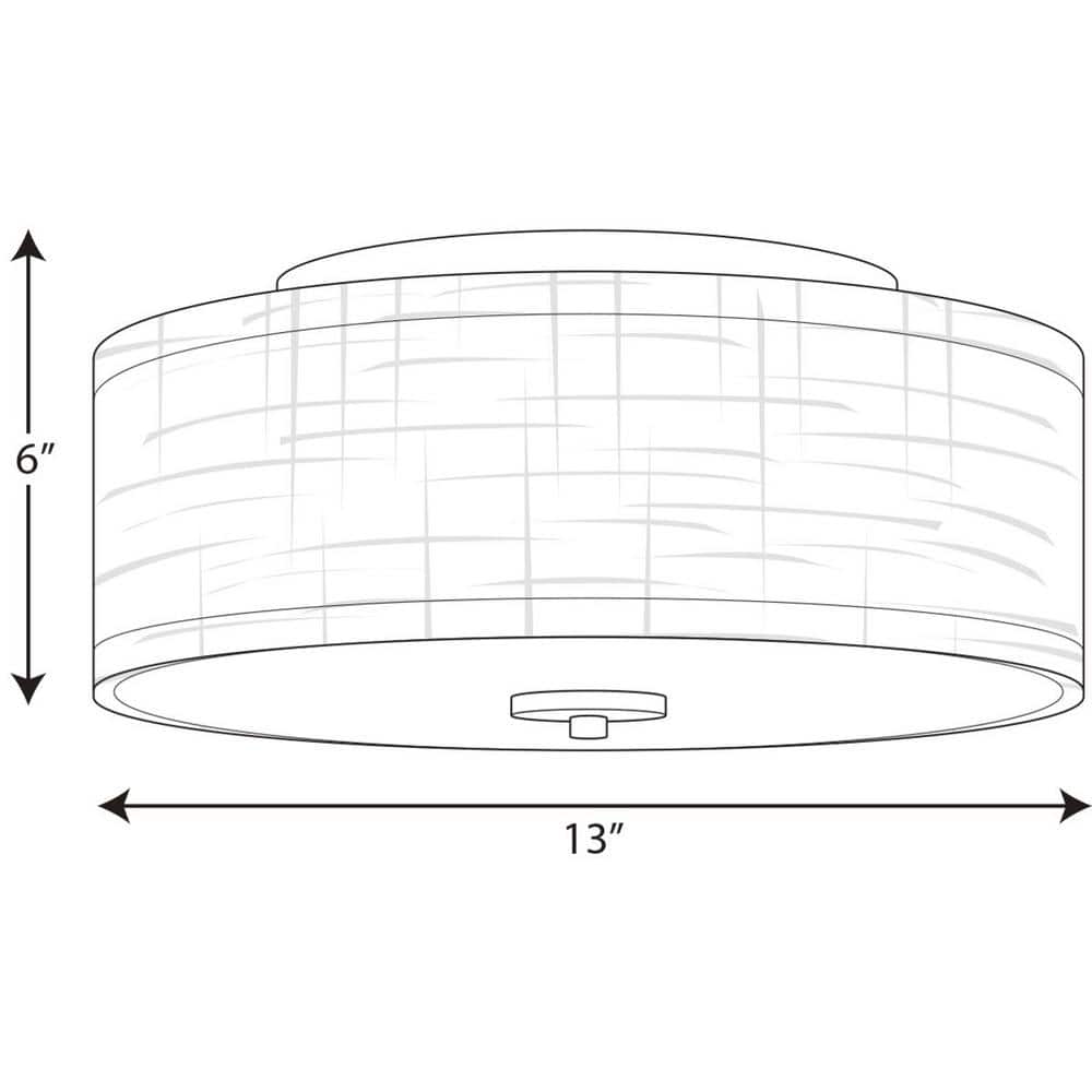Brushed Nickel LED Drum Flush Mount with Etched Glass