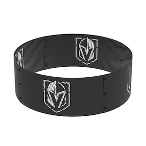 Decorative NHL 36 in. x 12 in. Round Steel Wood Fire Pit Ring - Vegas Golden Knights