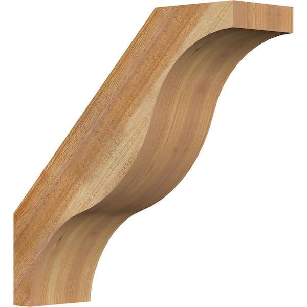 Ekena Millwork 6"W x 20"D x 20"H Funston Rough Sawn Knee Brace, Western Red Cedar