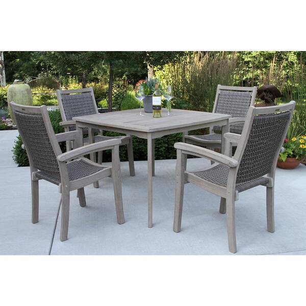 grey wicker outdoor dining chairs