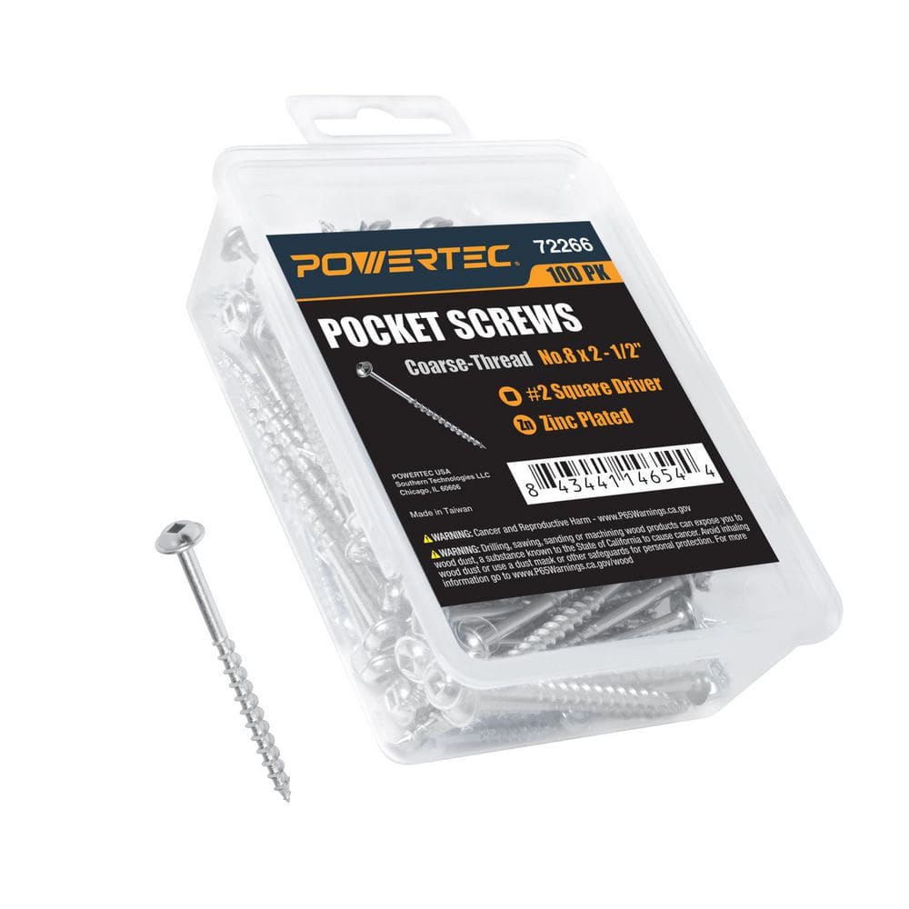 POWERTEC #2 x 2-1/2 in. Square Maxi-Loc Head Coarse Zinc-Plated