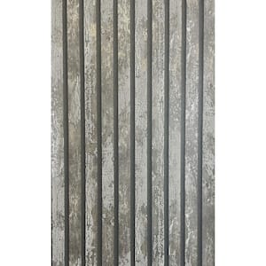 Oxidize Grey Vertical Slats Matte Non-pasted Vinyl Wallpaper