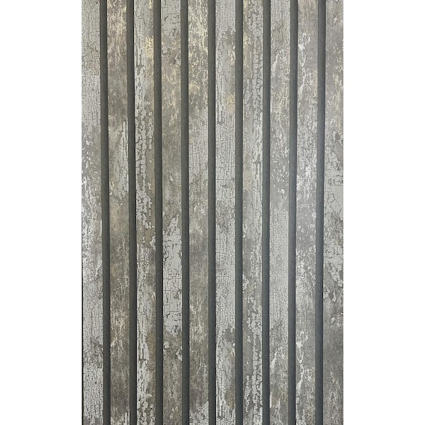 Fine Decor Oxidize Grey Vertical Slats Wallpaper Sample