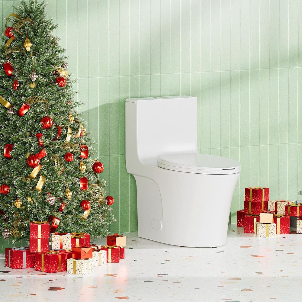 12 inch 1.1/1.60 GPF Dual-Flush One Piece Toilet 1000 Gram Map Flushing Sco