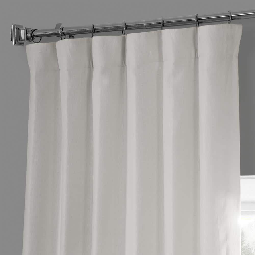 Crisp White Linen Room-Darkening Curtain Panel 50" x 108"