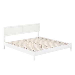 Sophia White Solid Wood Frame King Low Profile Platform Bed
