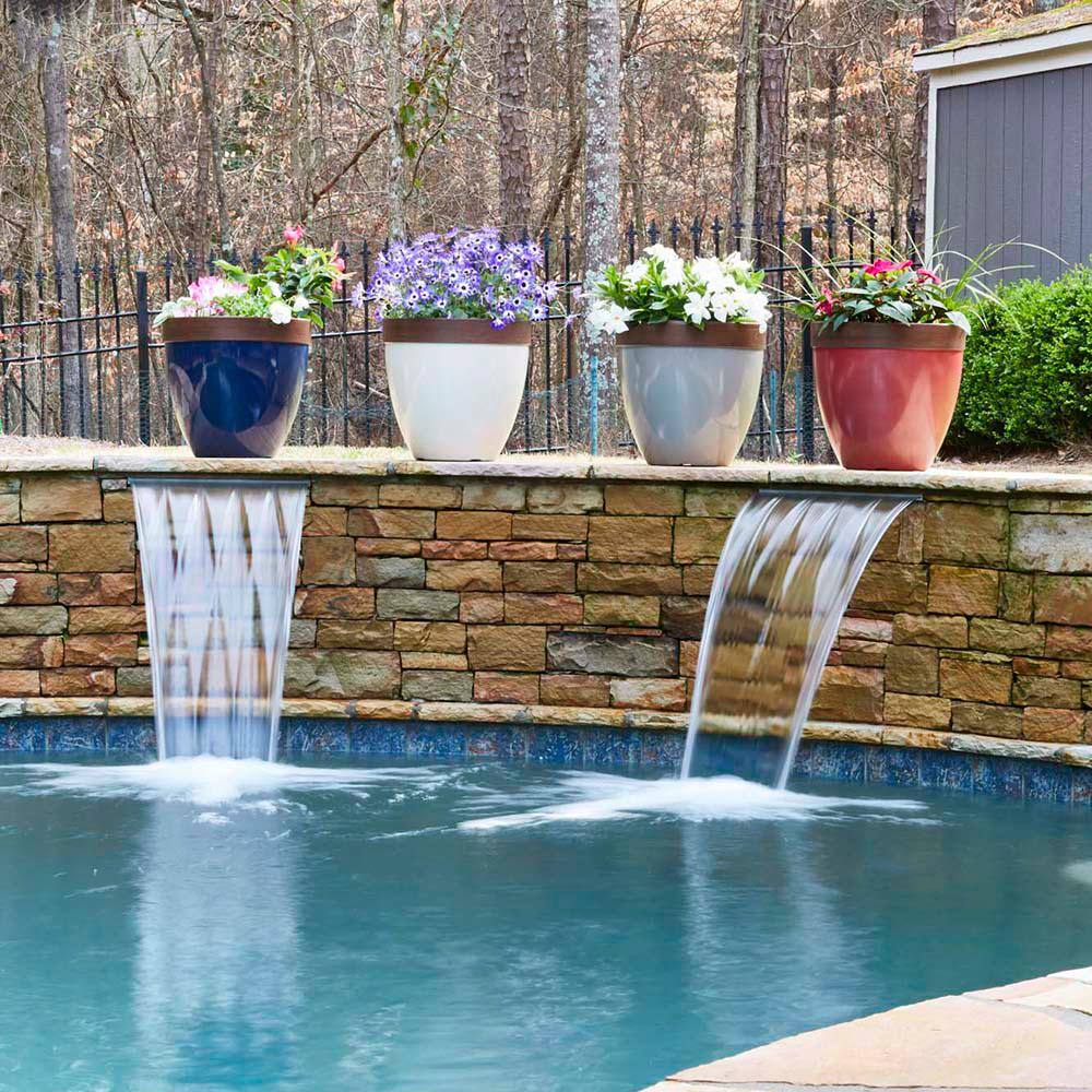 Navy Blue High-Density Resin Outdoor Planter with Drainage Hole