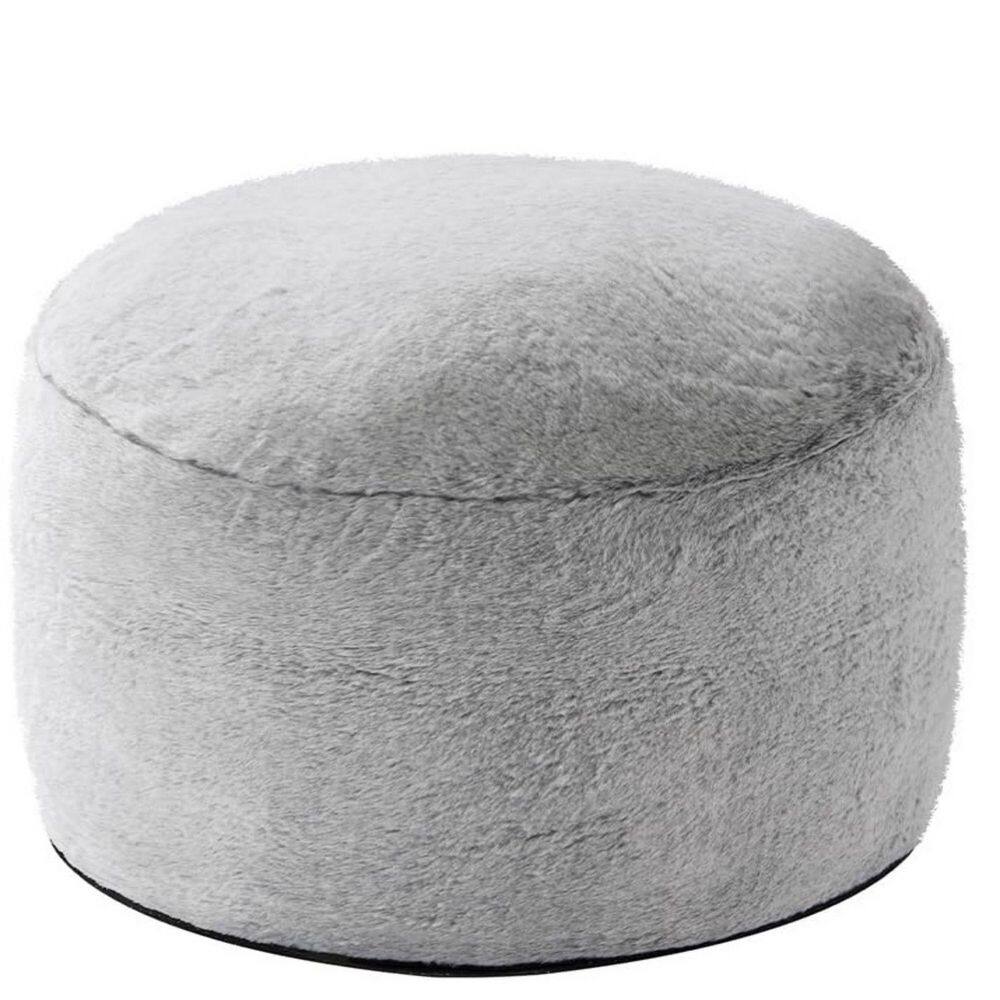 20 x 15 in. Light Grey Round Outdoor Pouf Cushion with Foam Filling Soft Foot Rest for Living Room price history on PriceWatchPro