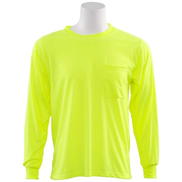 Safety Work Hi Vis High Visibility T Shirt Non ANSI Short Long Sleeve Neon Shirt 
