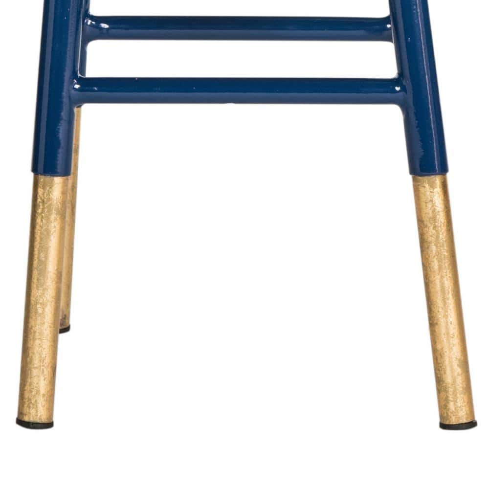 Navy and Gold Backless Metal Counter Stool