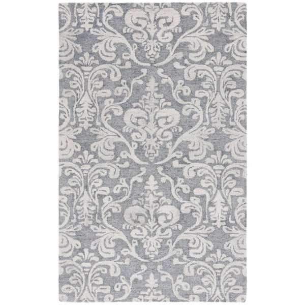 SAFAVIEH Anatolia 4 ft. x 6 ft. Gray Ornate 2-Toned Area Rug