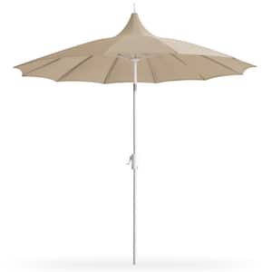 9 ft. Market Tilt Patio Umbrella Khaki Pagoda Outdoor with 360-Degree Rotation Design, Push Button and Easy Crank