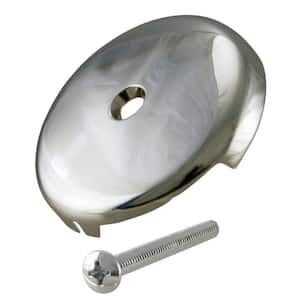 3-1/8 in. 1-Hole Overflow Face Plate and Screw in Polished Nickel