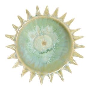 8.5 in. 21.98 fl. Oz. Celadon Green Stoneware Sunburst Shaped Serving Bowl