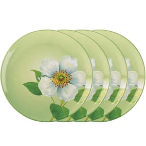 Colorwave Apple 8.25 in. (Green) Stoneware Floral Accent Plates, (Set of 4)