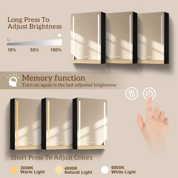 NTQ Zevra 50 in. W x 30 in. H LED Black Rectangular Tri-View