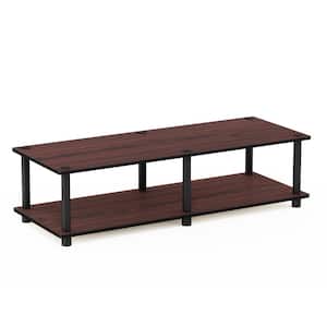 Just No Tools 41 in. Dark Cherry Particle Board TV Stand Fits TVs Up to 40 in. with Open Storage