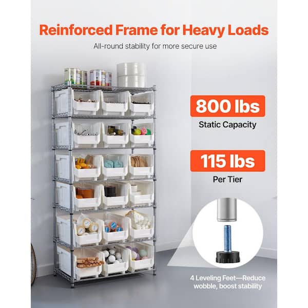 SKYSHALO Tool Organizer w/ Wheels, 7-Tier Rolling Bin Storage Rack