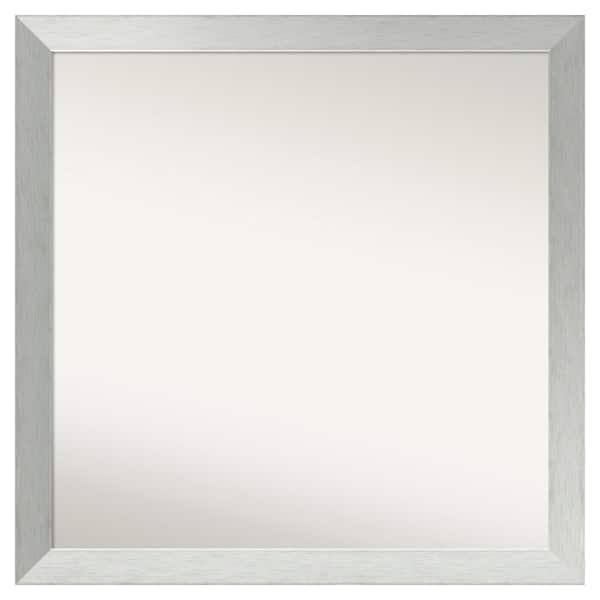 Amanti Art Brushed Sterling Silver 36 in. x 36 in. Custom Non-Beveled Wood Framed Bathroom Vanity Wall Mirror