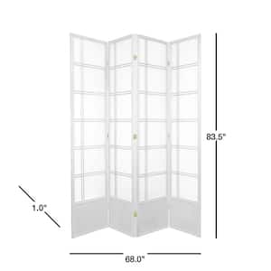 7 ft. White 4-Panel Room Divider