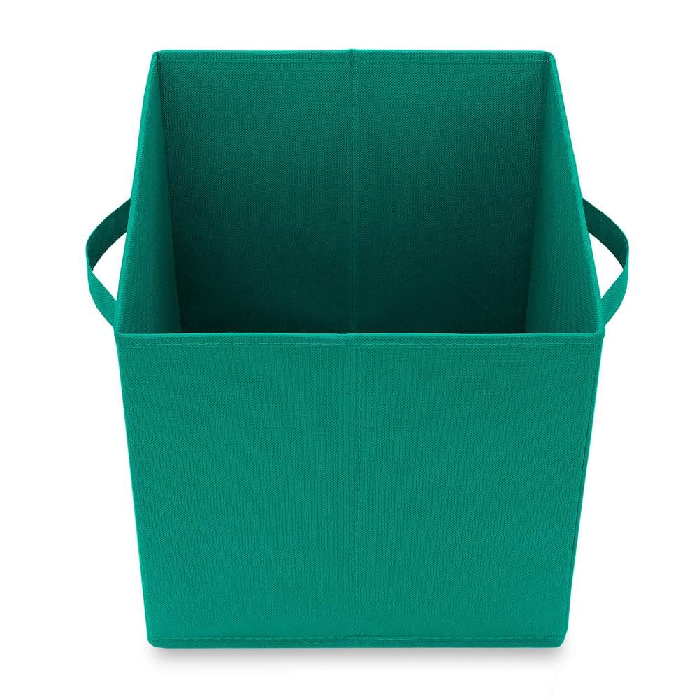 Set of 12 Orange Collapsible Fabric Storage Cube Bins