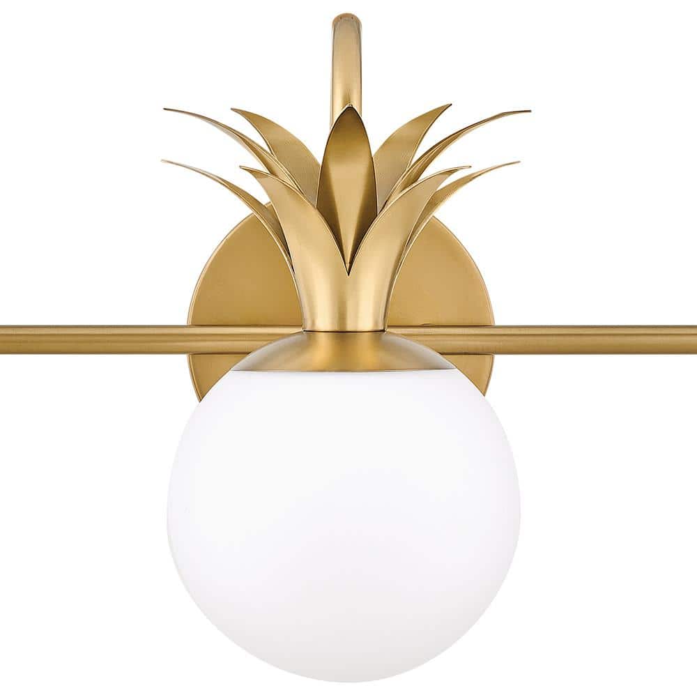 Heritage Brass 3-Light Vanity with Etched Opal Glass Shades