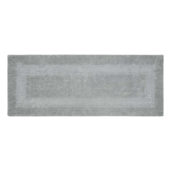 VCNY Home Jessica 24 in. x 60 in. Grey Solid Cotton Rectangle Bath Runner