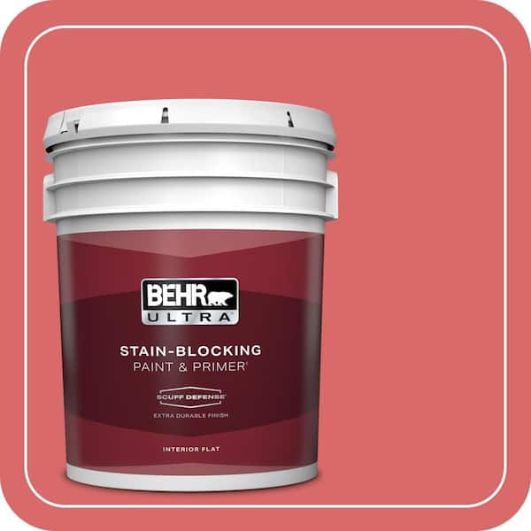BEHR ULTRA 5 gal. #160B-6 Coral Expression Extra Durable Flat Interior Paint & Primer