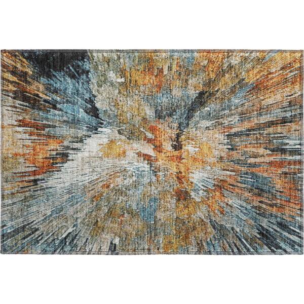 Mayfield Premium Machine Washable Abstract AMF2283 Taupe 2 ft. x 3 ft. Accent Rug