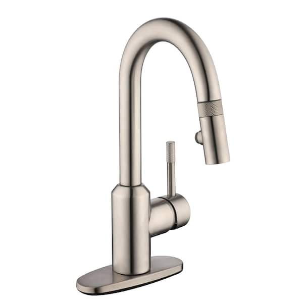 Glacier Bay 2600 Series Single Handle Pull Down Sprayer Laundry Faucet   Stainless Steel Glacier Bay Utility Sink Faucets Hd67673 0008d2 64 600 