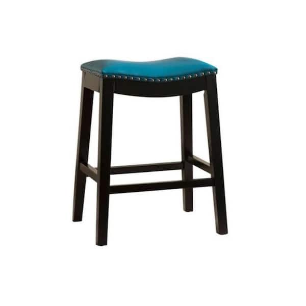 Devon Claire Jasmine Bonded Leather, Teal Leather Counter Stools