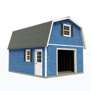 Jefferson 16 ft. x 20 ft. x 16-1/4 ft. 2 Story Wood Garage Kit without Floor