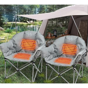 Realead Heavy Duty Camping Chair, Adjustable Folding Chair Support 400 LBS,  Portable Folding Lawn Chairs with Cup Holder, Oversized Camp Chair with